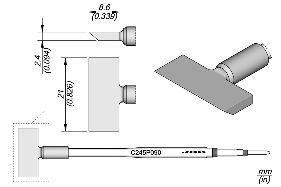 C245P090 - Chrome Finish Blade Cartridge 21